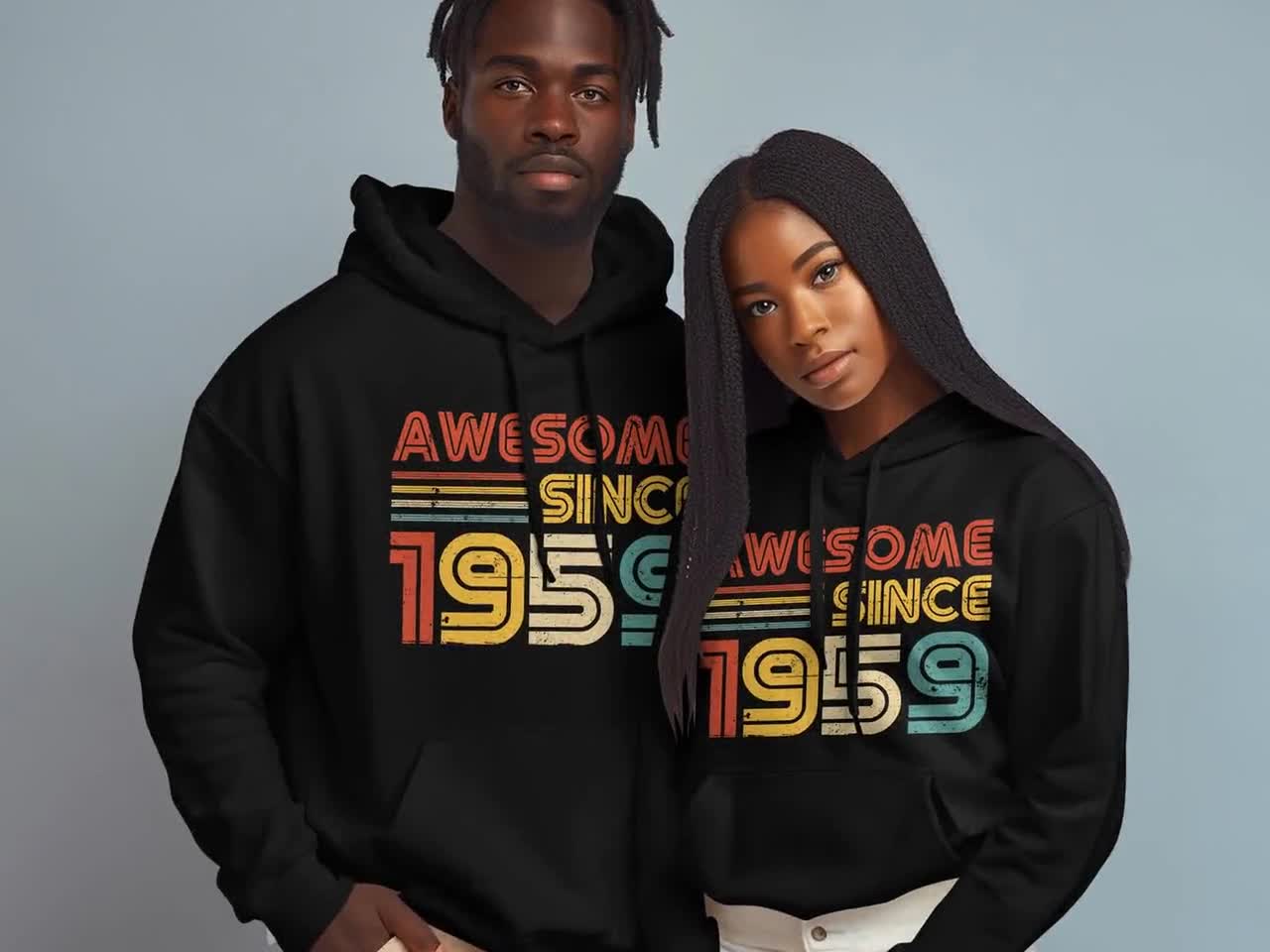 65th Birthday Gift Vintage 1959 Awesome Since Retro Year Hoodie